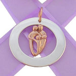 37mm CIRCLE OF LIFE PERSONALISED NAME 9CT ROSE GOLD FAMILY of FOUR PENDANT -37mm-KB56-KB50-9Rjr