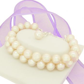 DOUBLE STRAND FRESHWATER PEARL BRACELET