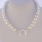 STERLING SILVER 8mm BALL BEAD BOLT RING NECKLACE -NLET_SS_BR-8mmBALL