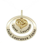 25mm ROUND 38mm CIRCLE OF LIFE PERSONALISED MOTHER BABY CHILD PENDANT