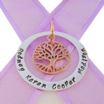 38mm CIRCLE OF LIFE PERSONALISED NAME 9CT ROSE GOLD TREE OF LIFE PENDANT -38mm-KB70-KB48-9Rjr