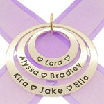 STERLING SILVER 25mm 35mm & 45mm TRILOGY CIRCLE OF LIFE PERSONALISED NAME PENDANT 25mm-35mm-45mm-SS-jr-9y