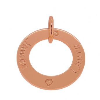 9CT ROSE GOLD 22mm CIRCLE OF LIFE PERSONALISED NAME PENDANT
