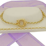9CT GOLD 2.2mm OVAL BELCHER BOLT RING CHAIN NECKLACE