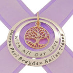 STERLING SILVER 35mm & 45mm 9CT GOLD TREE OF LIFE PERSONALISED NAME PENDANT -35mm-45mm-KB48-9y-jr