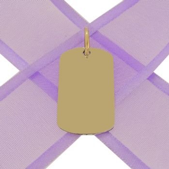 9CT GOLD MENS and UNISEX 15mm x 26mm SMALL DOG TAG PERSONALISED NAME DESIGN -DT-15mm x 26mm-9Y
