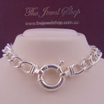 52g STERLING SILVER 18mm BOLT RING CURB NECKLACE 45cm