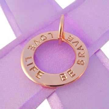 24mm CIRCLE OF LIFE 9CT ROSE GOLD PERSONALISED FAMILY PENDANT