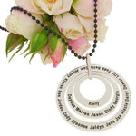 STERLING SILVER 25mm 35mm and 49mm TRILOGY CIRCLE OF LIFE PERSONALISED NAME PENDANT