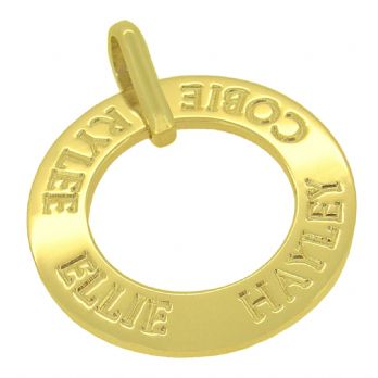 9CT GOLD 28mm CIRCLE OF LIFE PERSONALISED FAMILY NAME