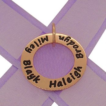 9CT ROSE GOLD 28mm CIRCLE OF LIFE PERSONALISED FAMILY NAME -28mm-KBC29-9R