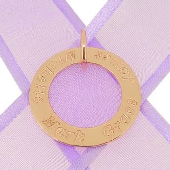 9CT ROSE GOLD 28mm FAMILY CIRCLE OF LIFE PERSONALISED NAME PENDANT