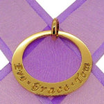 9CT GOLD 29mm CIRCLE OF LIFE PERSONALISED FAMILY NAME PENDANT