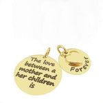9CT GOLD 16mm and 22mm Mothers Love MESSAGE COINS 9CT GOLD HEART CHARM PENDANT NECKLACE