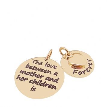 9CT ROSE GOLD 16mm and 22mm Mothers Love MESSAGE COINS 9CT ROSE GOLD HEART CHARM PENDANT