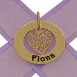 9CT GOLD 28mm CIRCLE OF LIFE PERSONALISED FAMILY NAME PENDANT 18th BIRTHDAY HEART CHARM -28mm-KBC29-HR2381-9Y