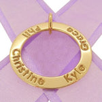 9CT YELLOW GOLD 34mm CIRCLE OF LIFE PERSONALISED FAMILY NAME PENDANT -34mm-9Y
