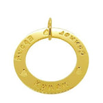 9CT GOLD 37mm CIRCLE PERSONALISED NAME PENDANT