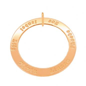 9CT ROSE GOLD 43mm CIRCLE OF LIFE PERSONALISED FAMILY PENDANT