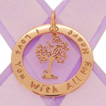 9CT ROSE GOLD 34mm CIRCLE OF LIFE PERSONALISED FAMILY NAME PENDANT TREE OF LIFE -34mm-KB60-9R
