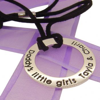 9CT WHITE GOLD MENS and UNISEX 37mm CIRCLE OF LIFE PERSONALISED NAME DESIGN