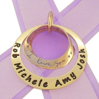 9CT GOLD 38mm CIRCLE OF LIFE PERSONALISED NAME PENDANT 24mm i love you more 38mm-KB65-9Y
