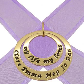 9CT GOLD 25mm & 38mm CIRCLE OF LIFE PERSONALISED NAME PENDANT -25mm-38mm-jr-9Y
