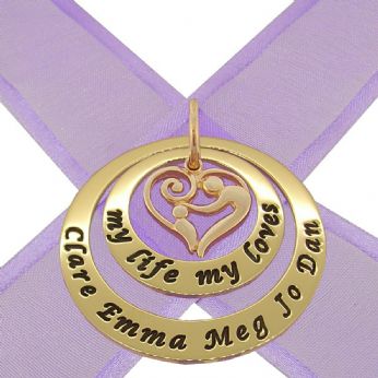 9CT GOLD 25mm & 38mm CIRCLE OF LIFE PERSONALISED MOTHER BABY NAME PENDANT -25mm-38mm-KB78-jr-9Y