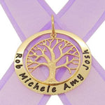 9CT GOLD 38mm CIRCLE OF LIFE PERSONALISED 27mm TREE OF LIFE NAME PENDANT 38mm-KB71-9Y