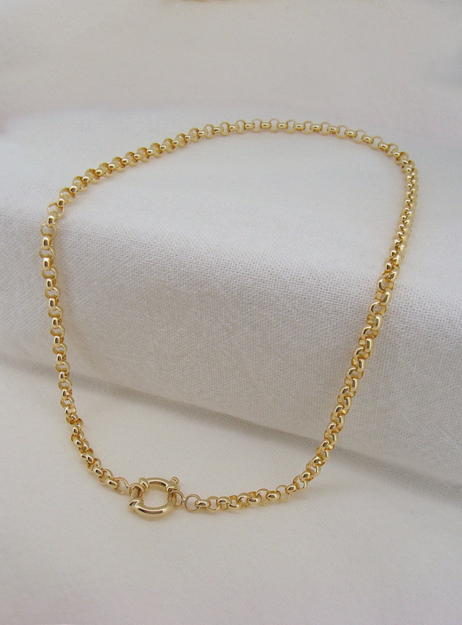 Solid 9ct Gold 4.5mm Round Belcher Chain Necklace