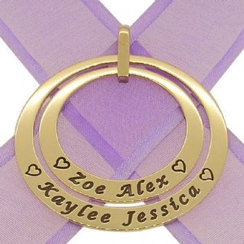 9CT GOLD 35mm & 45mm CIRCLE OF LIFE PERSONALISED NAME PENDANT -35mm-45mm-jr-9Y