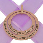 9CT ROSE GOLD 35mm & 45mm CIRCLE OF LIFE PERSONALISED NAME PENDANT -9R-35mm-45mm-FBail