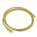 9CT YELLOW GOLD 2.25mm SNAKE RATSTAIL CHAIN NECKLACE