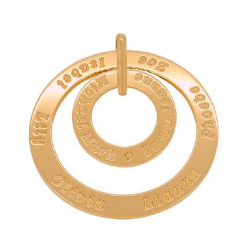 9CT ROSE GOLD 25mm 43mm CIRCLE OF LIFE PERSONALISED FAMILY PENDANT