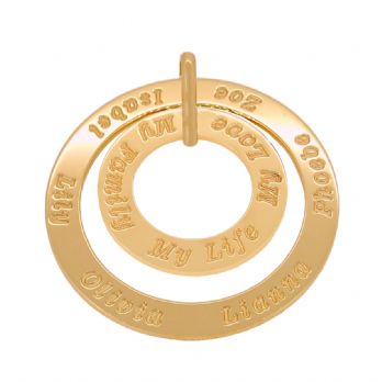9CT ROSE GOLD 28mm 43mm CIRCLE OF LIFE PERSONALISED FAMILY PENDANT