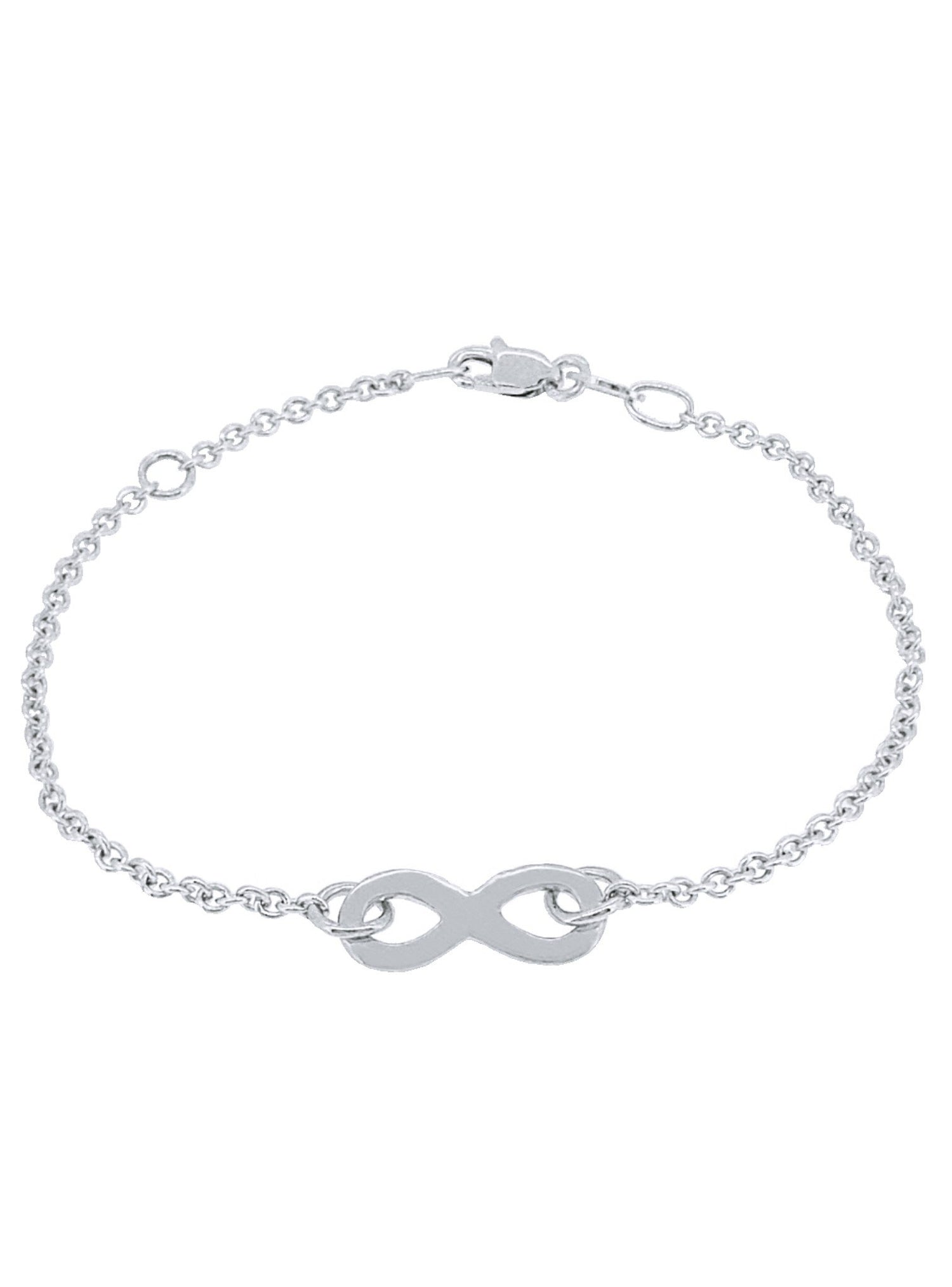 Infinity Symbol Design Charm Bracelet in 9ct White Gold