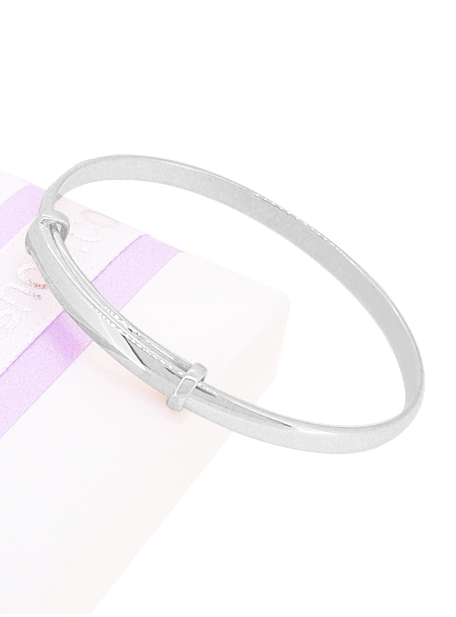 Low Half Round 3mm Expandable Bangle in Sterling Silver