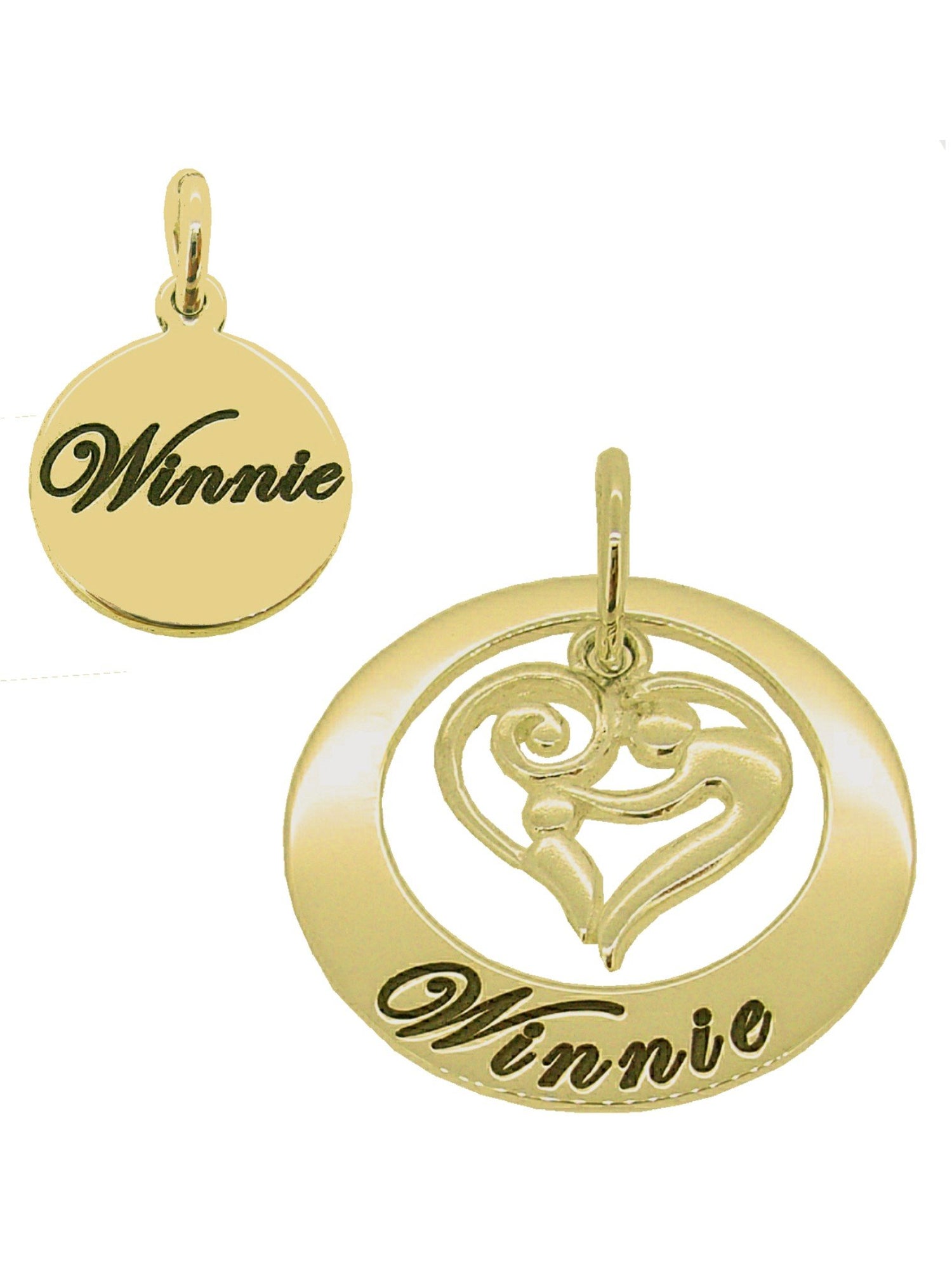 Mother and Baby Name Circle of Life Personalised Pendants in 9ct Gold