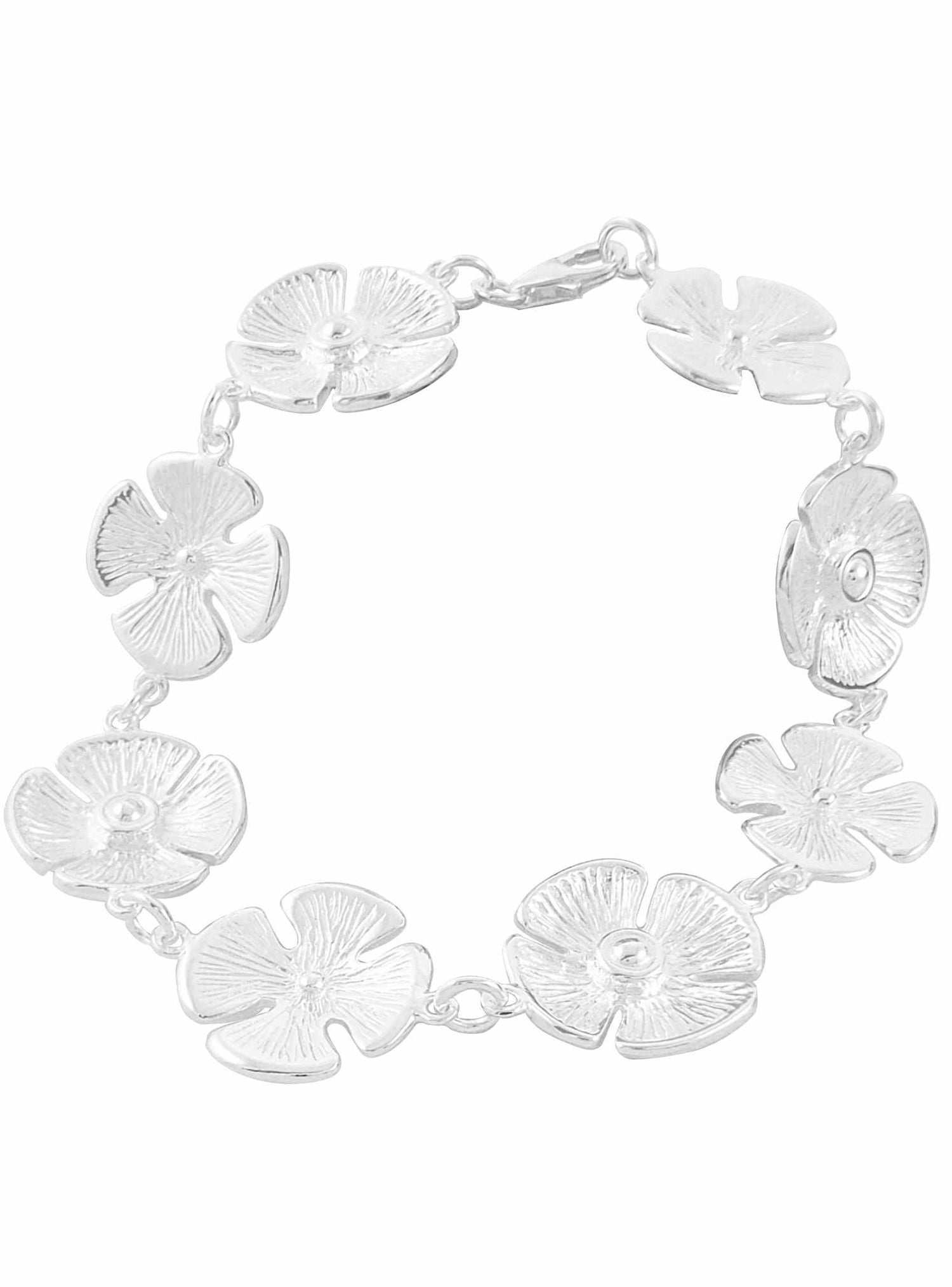 Pastiche Beautiful 18mm Flower Charm Bracelet in Sterling Silver