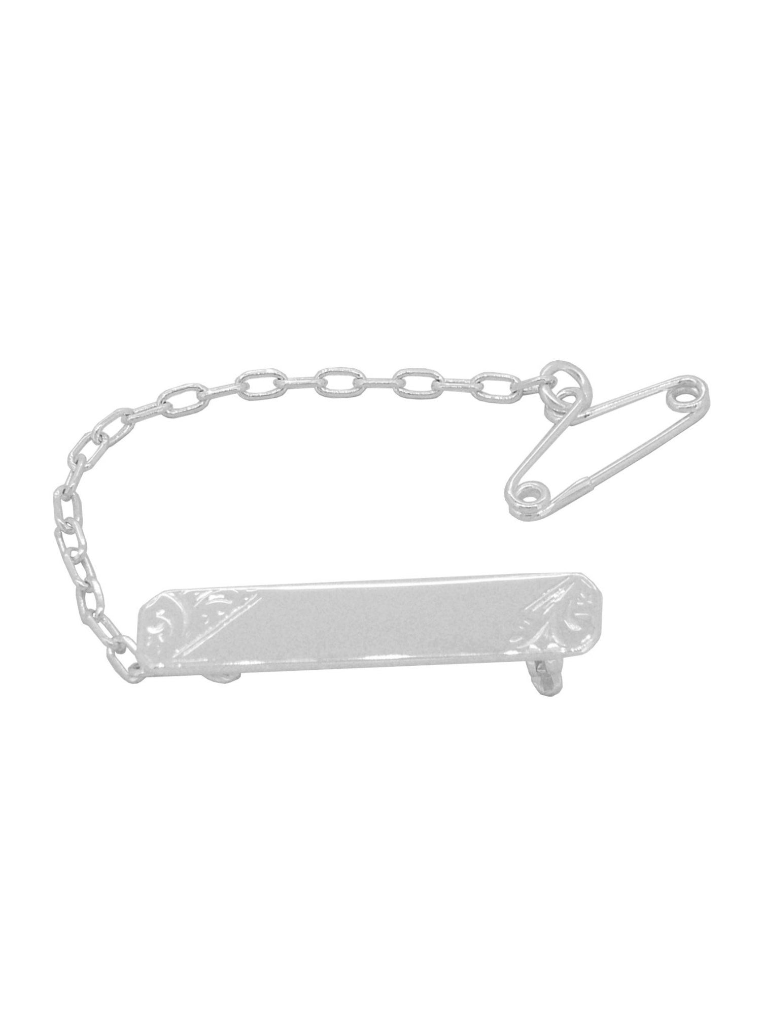 Rectangle Baby Bar Name Brooch in 9ct White Gold