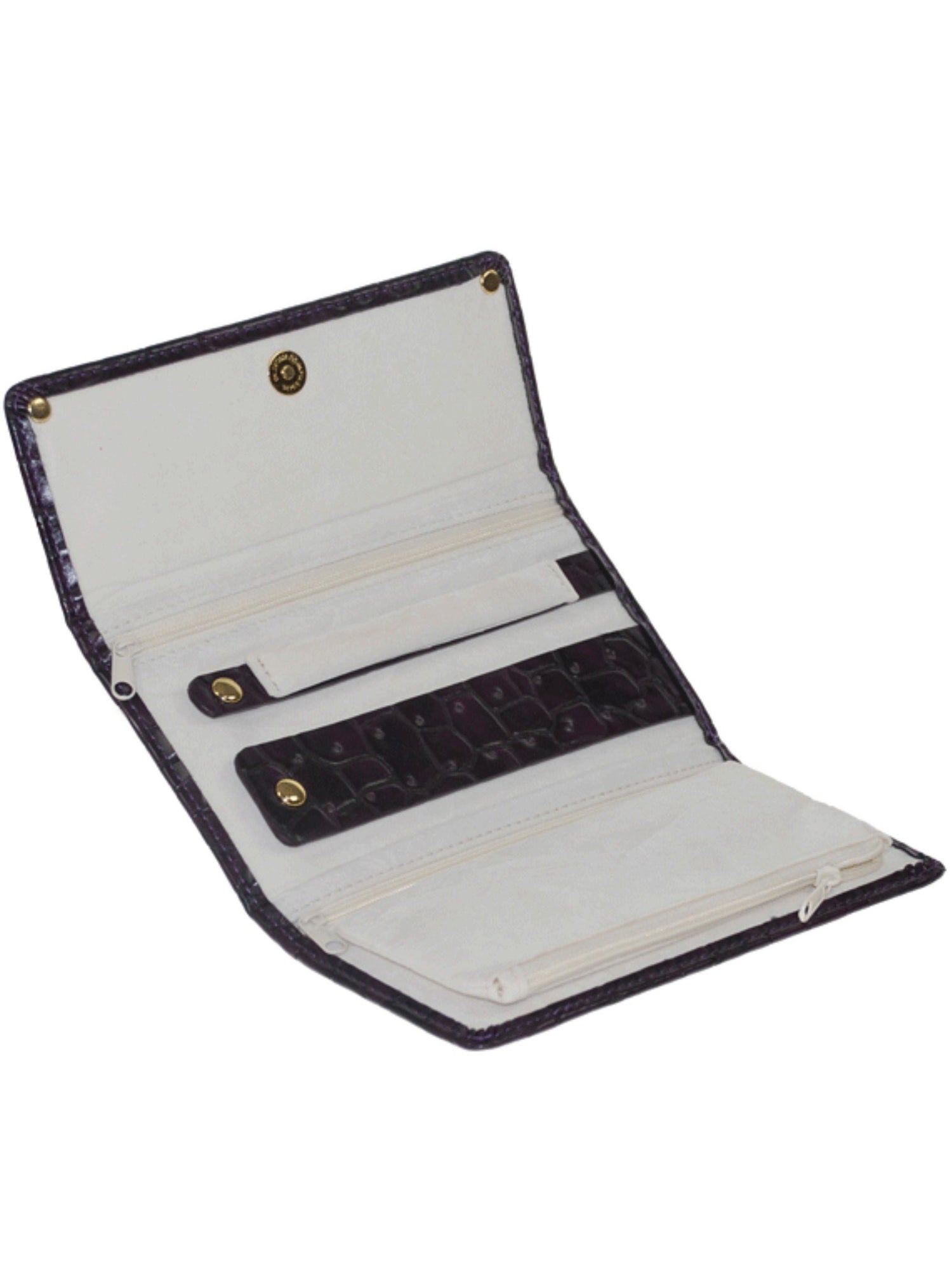 Moroco Womens Dark Purple Jewellery Travel Wrap Wallet