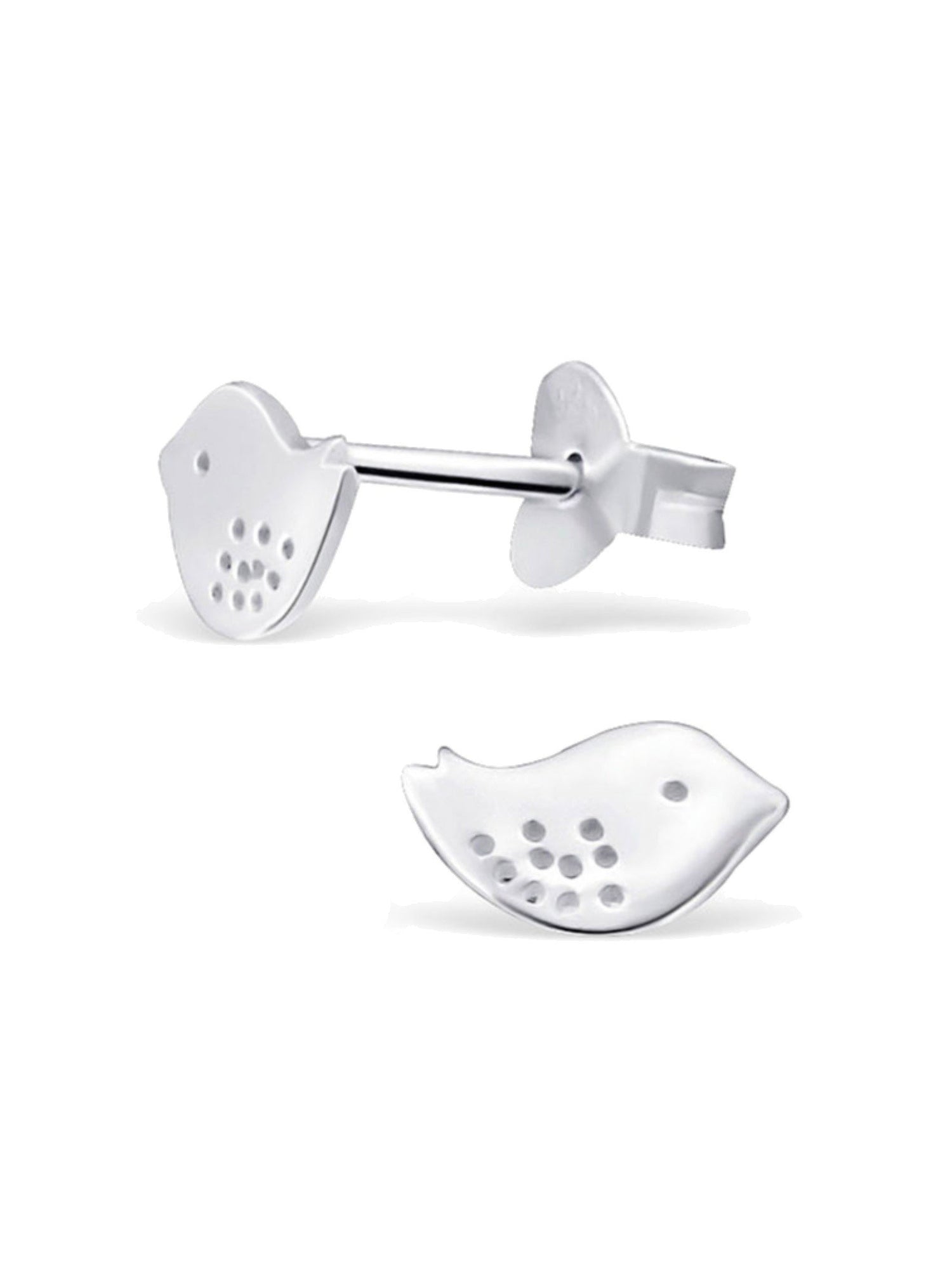 Minimalist Baby Tiny Little Bird Stud Earrings in Sterling Silver