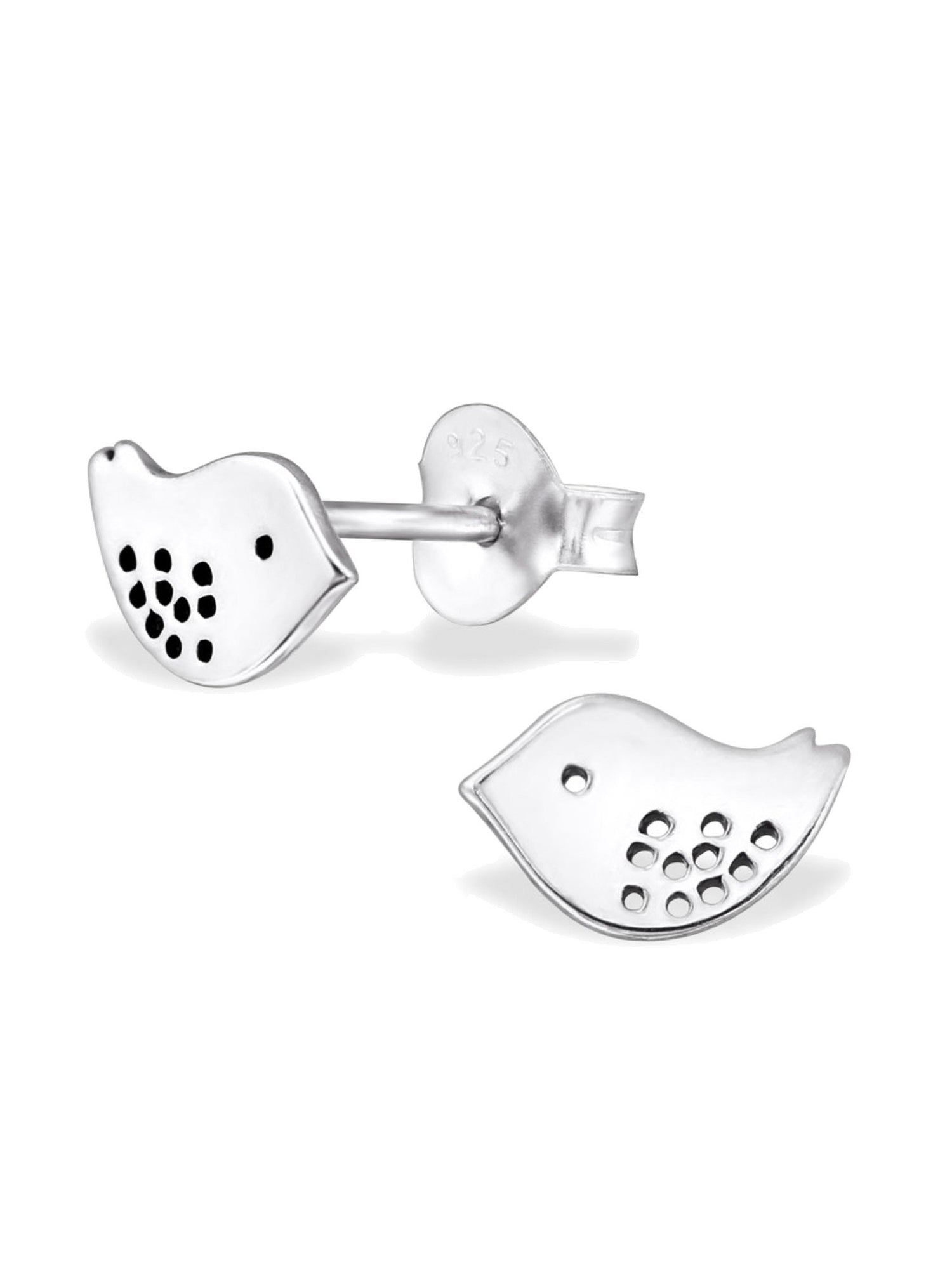Minimalist Baby Little Bird Stud Earrings in Sterling Silver