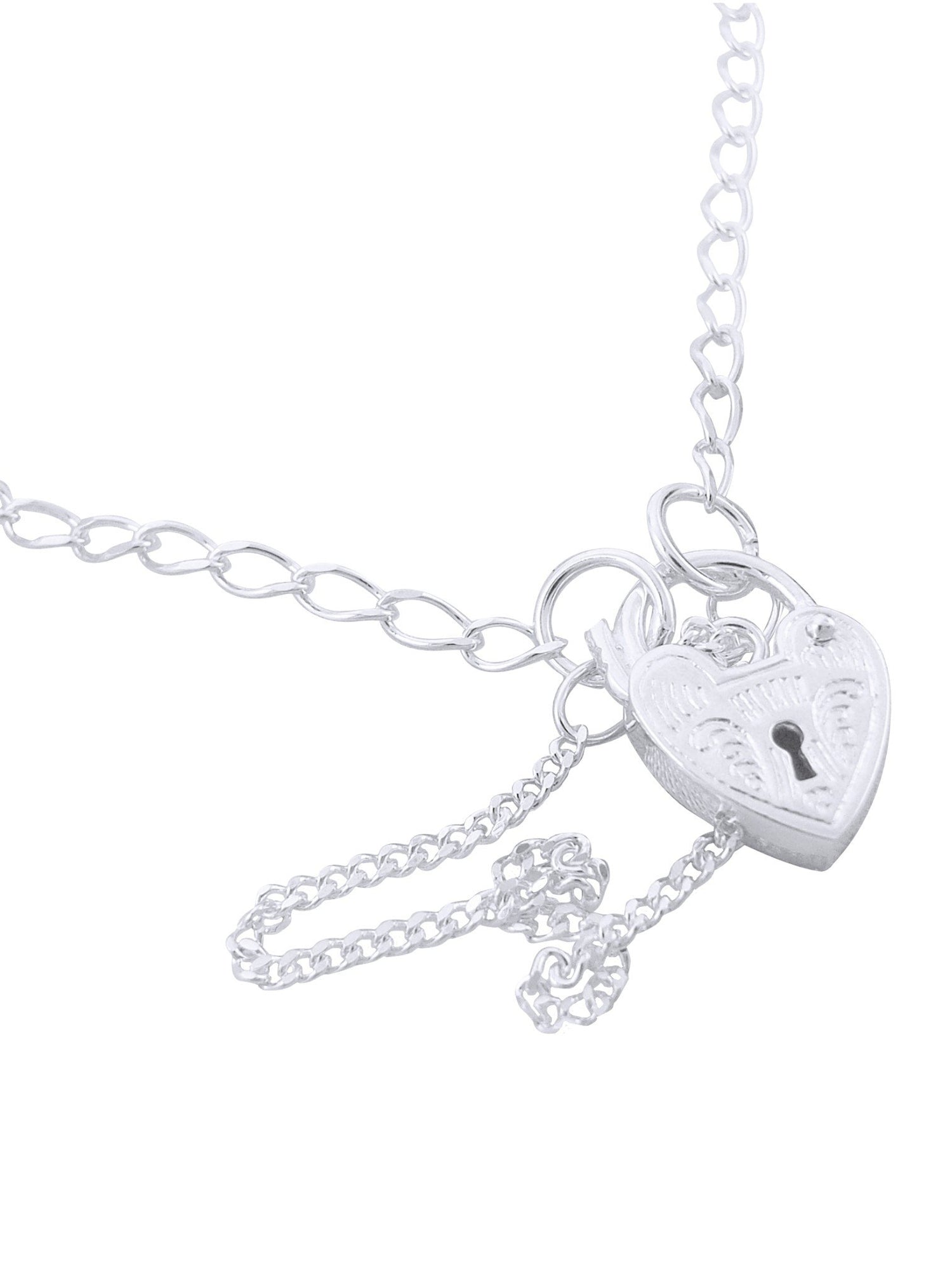 Minimalist Baby Padlock Bracelet Adjustable Size in Sterling Silver
