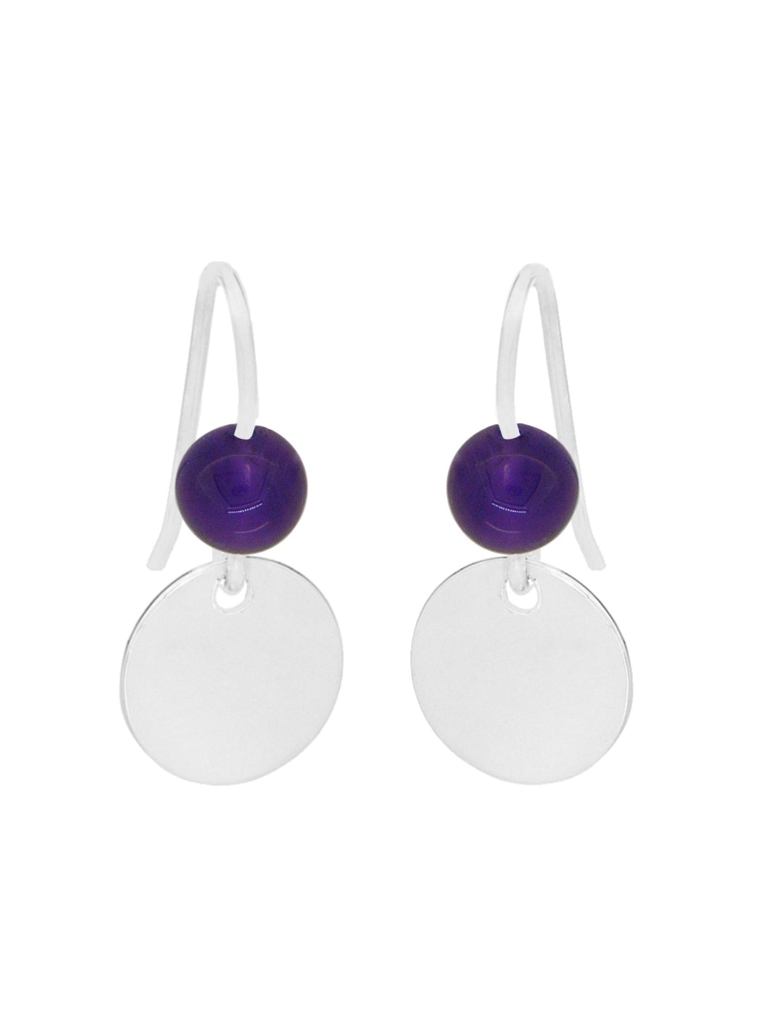 Allure Coin Tag Amethyst Minimalist Earrings Love Britty