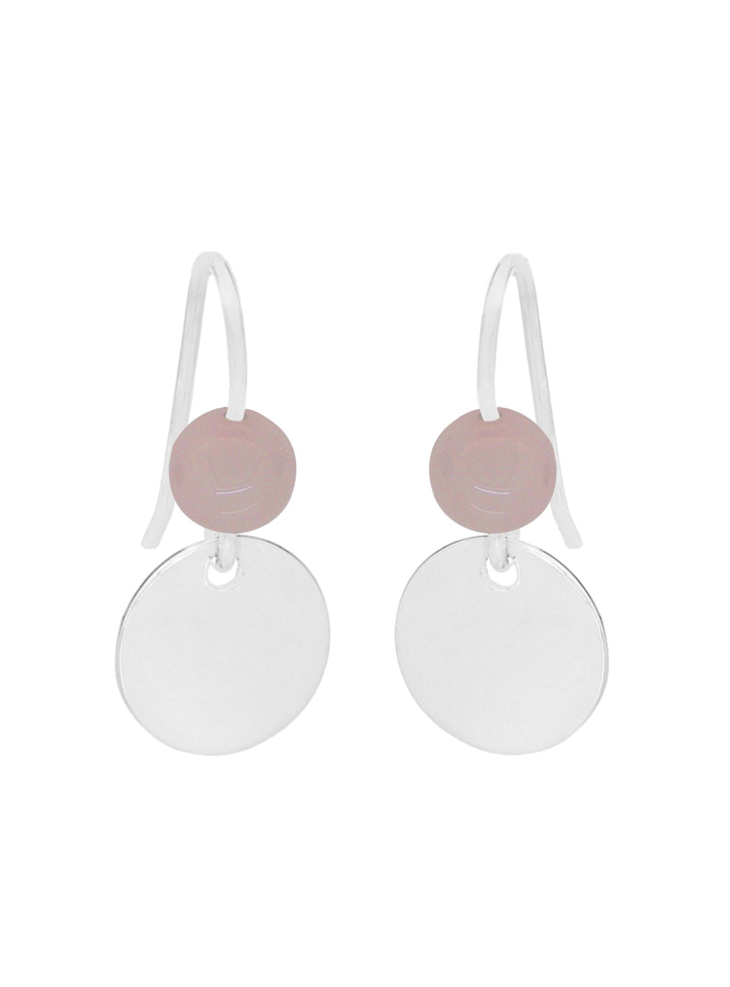 Allure Coin Tag Rose Quartz Minimalist Earrings Love Britty