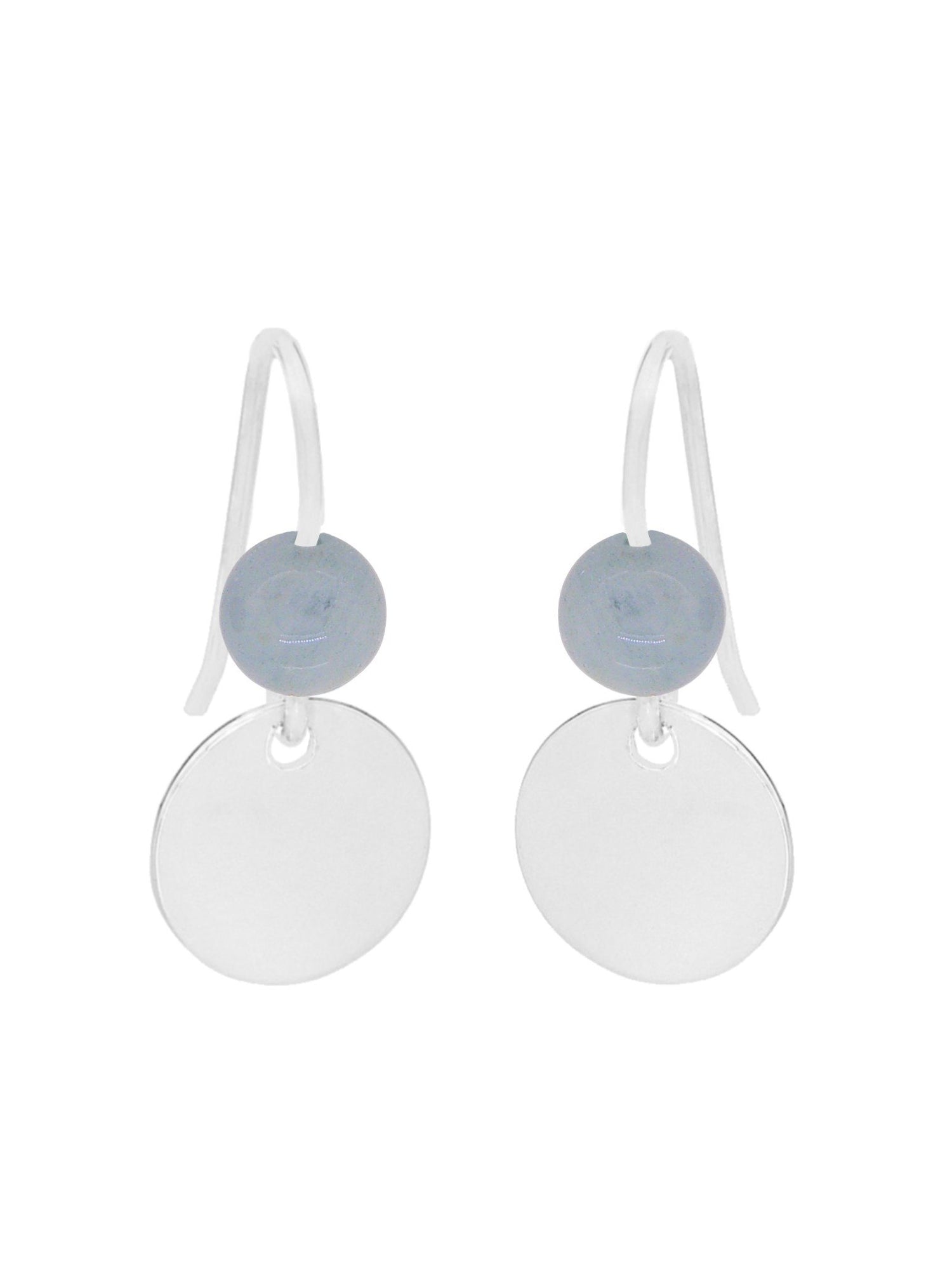 Allure Coin Tag Aquamarine Minimalist Earrings Love Britty