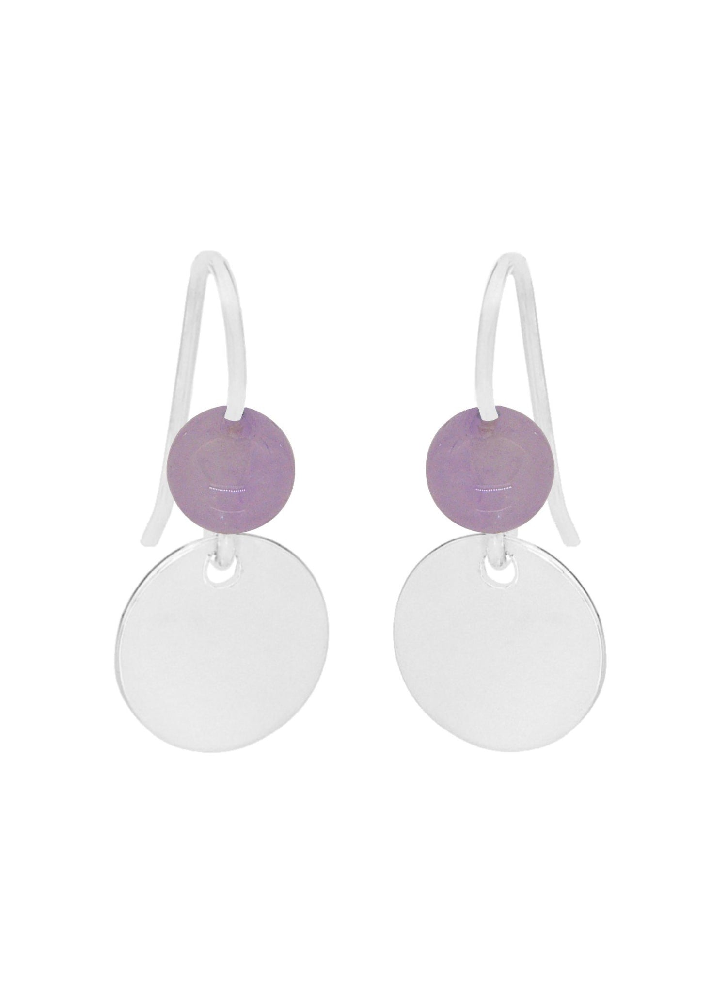 Allure Coin Tag Lavender Amethyst Minimalist Earrings Love Britty