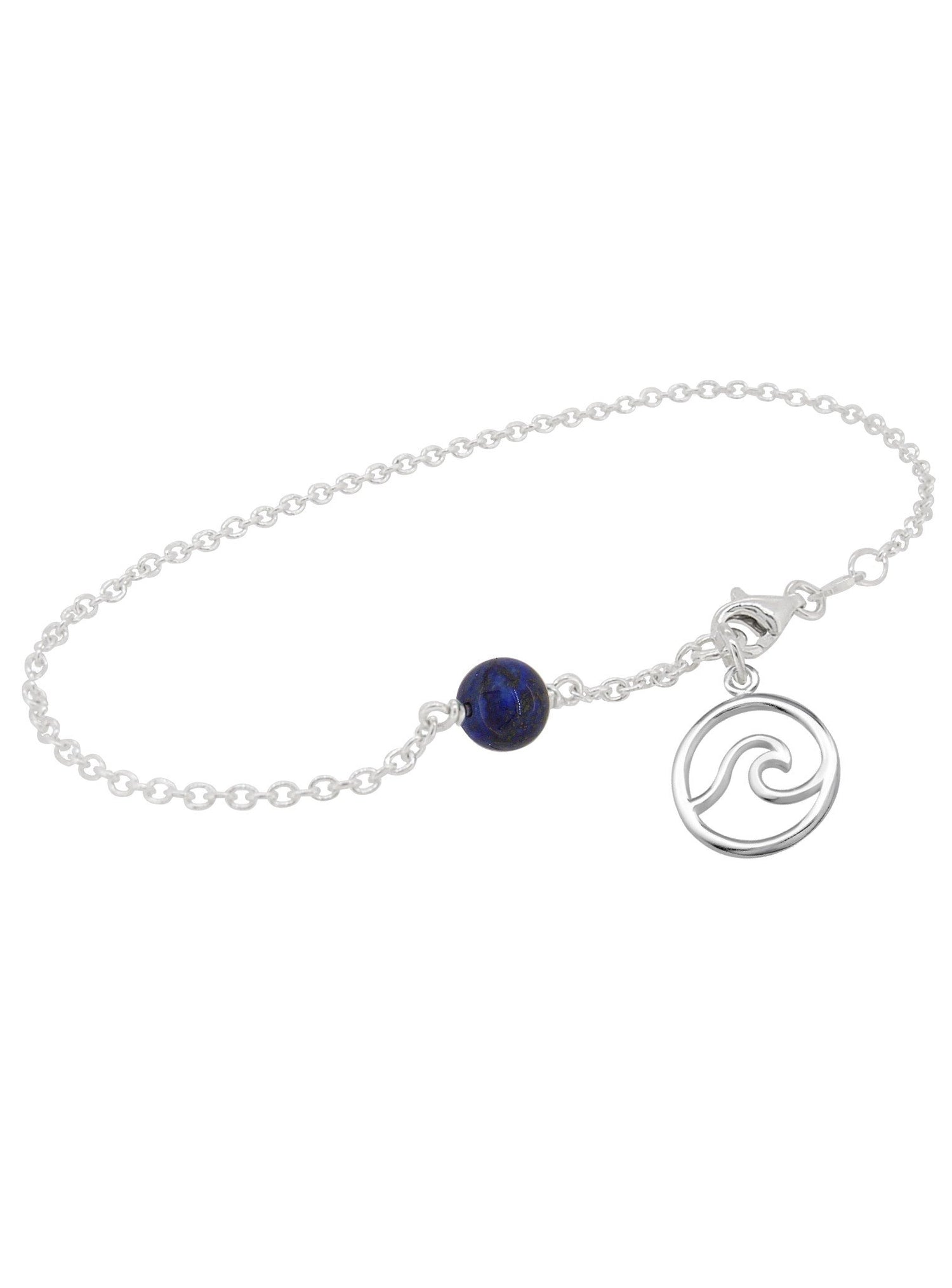Ocean Wave Lapis Minimalist Charm Bracelet Love Britty
