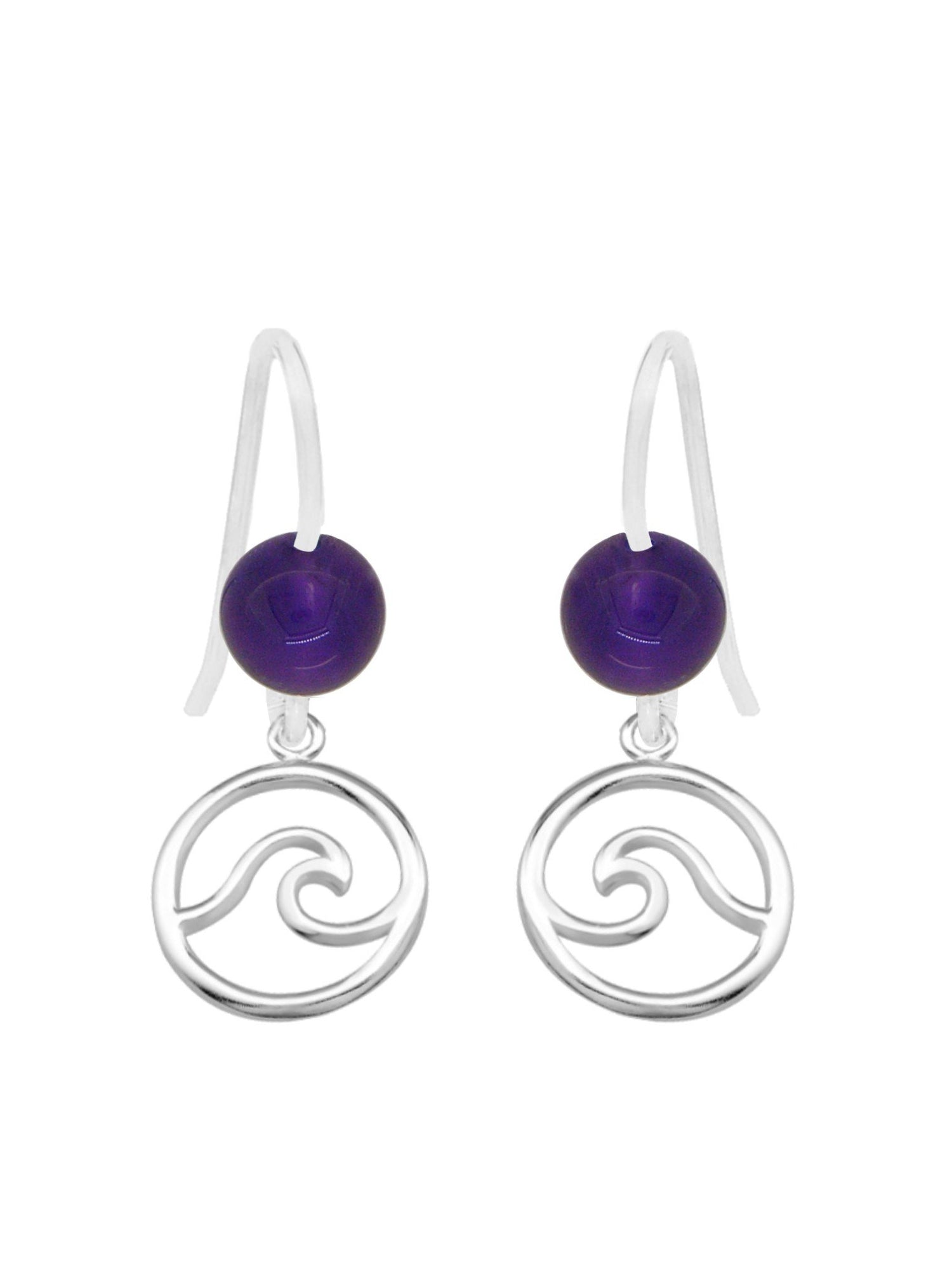 Ocean Wave Amethyst Minimalist Earrings Love Britty